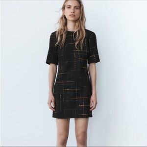 Zara Textured Tweed-Like Dress